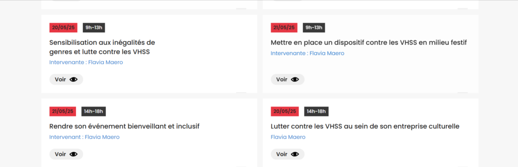 20 & 21 Mai – 4 modules de formation professionnelle pour lutter contre les VHSS